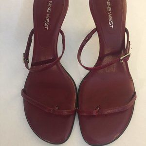 Nine West red leather sandal with heel